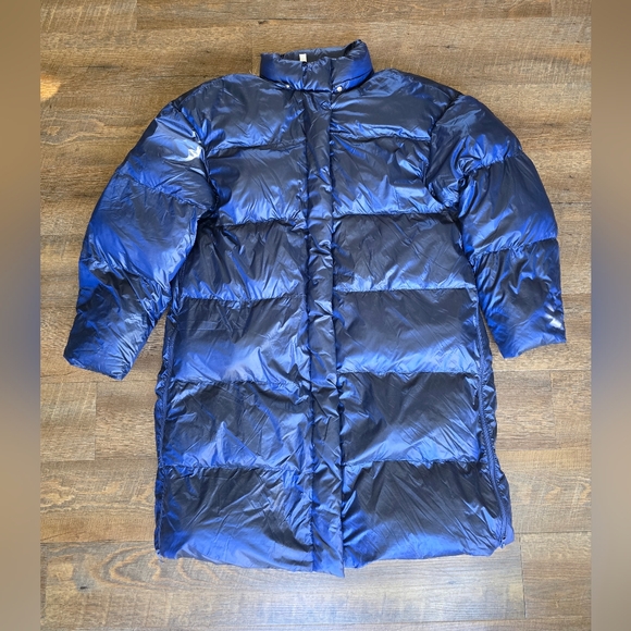 Fabletics Quilted Long Puffer Jacket Blue XL - Picture 8 of 10